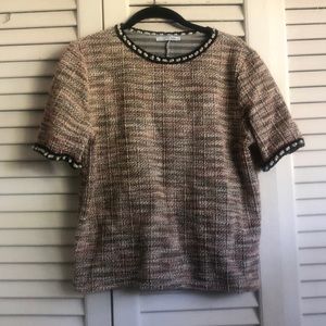 Zara Tweed shirt with pearl detailing